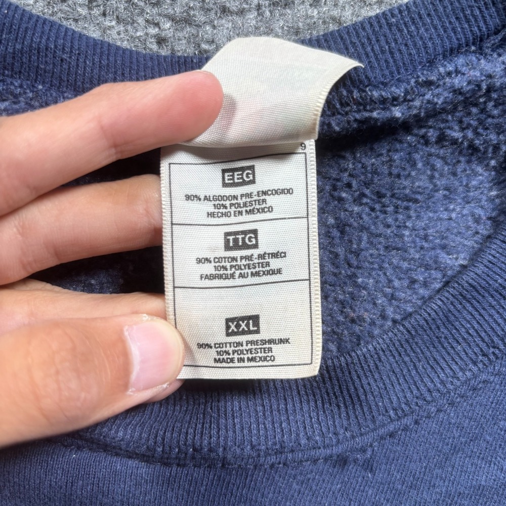 Vintage Fruit of the Loom Sweatshirt Mens 2XL Navy Boston USS Constitution 90s - Picture 7 of 10